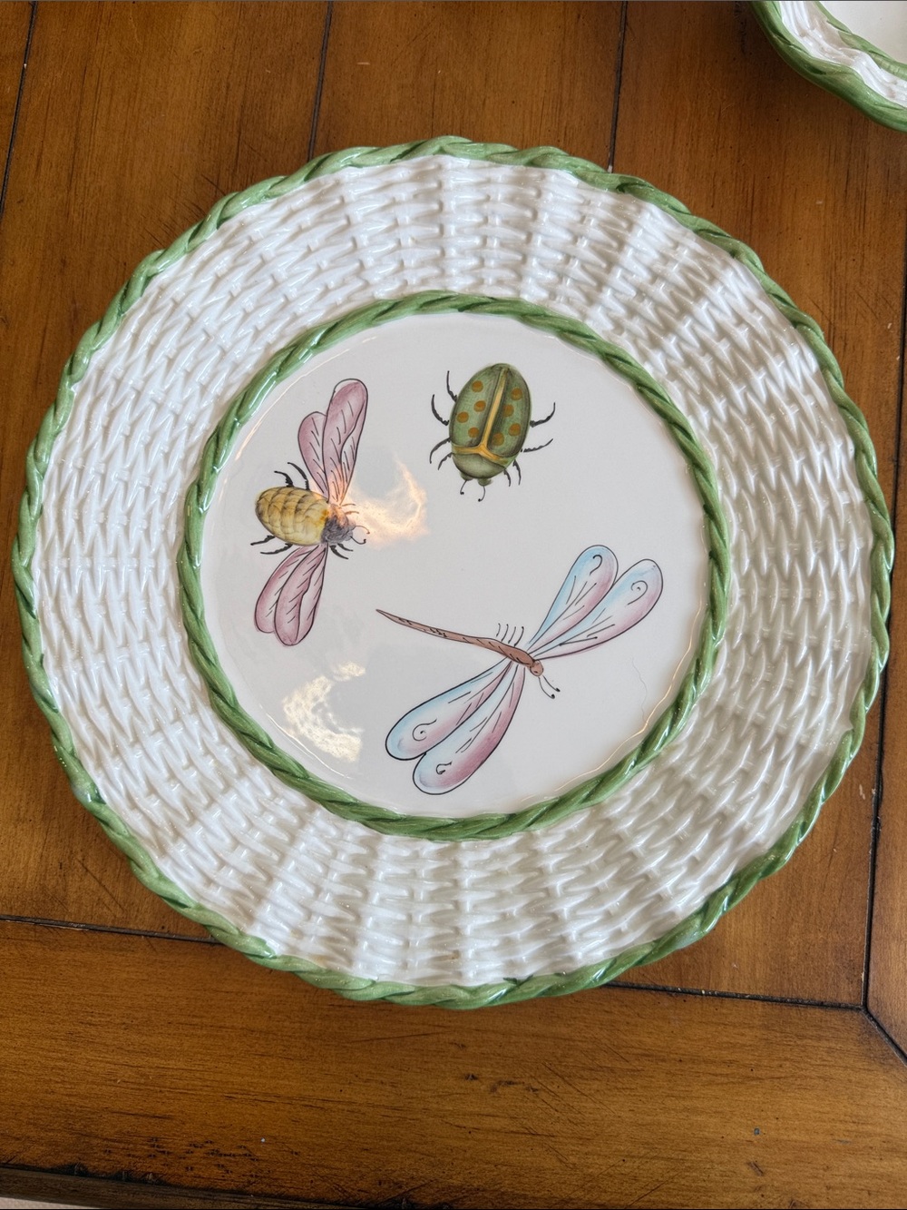 Mariposa Garden Club Round Platter Hand Painted Italy
